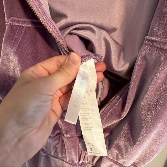 Fabletics Purple Velvet Velour Jumpsuit One Piece Small - Picture 5 of 13